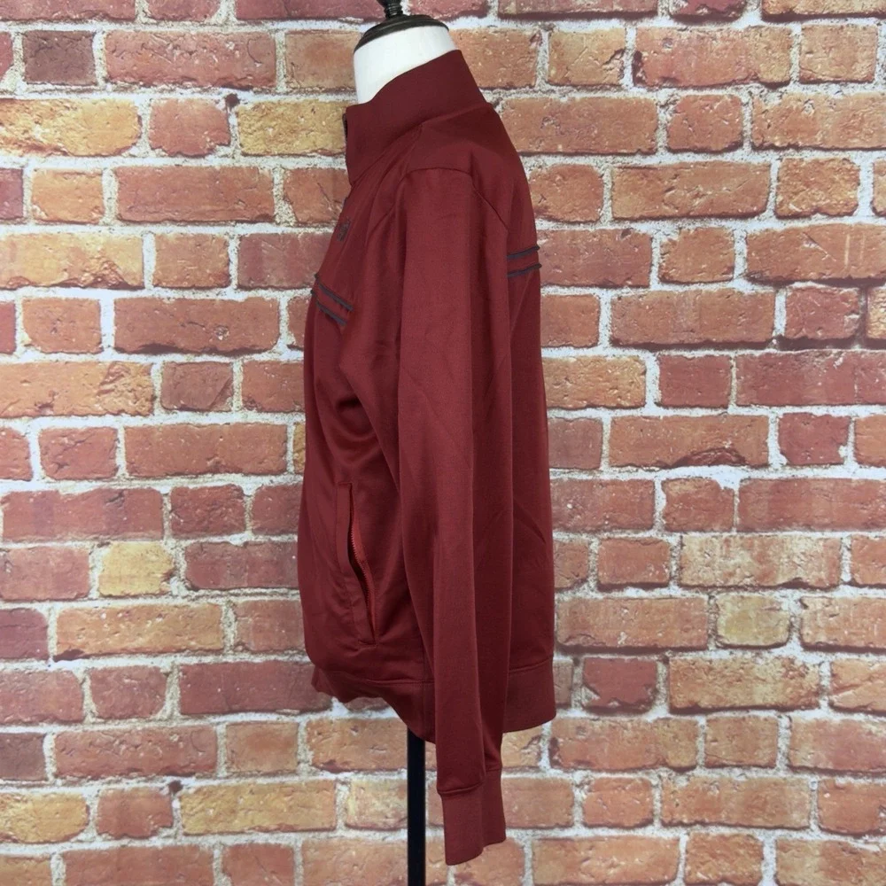 The North Face Track Jacket Men's‎ Medium Rust Red Black Full Zip Outdoor Casual